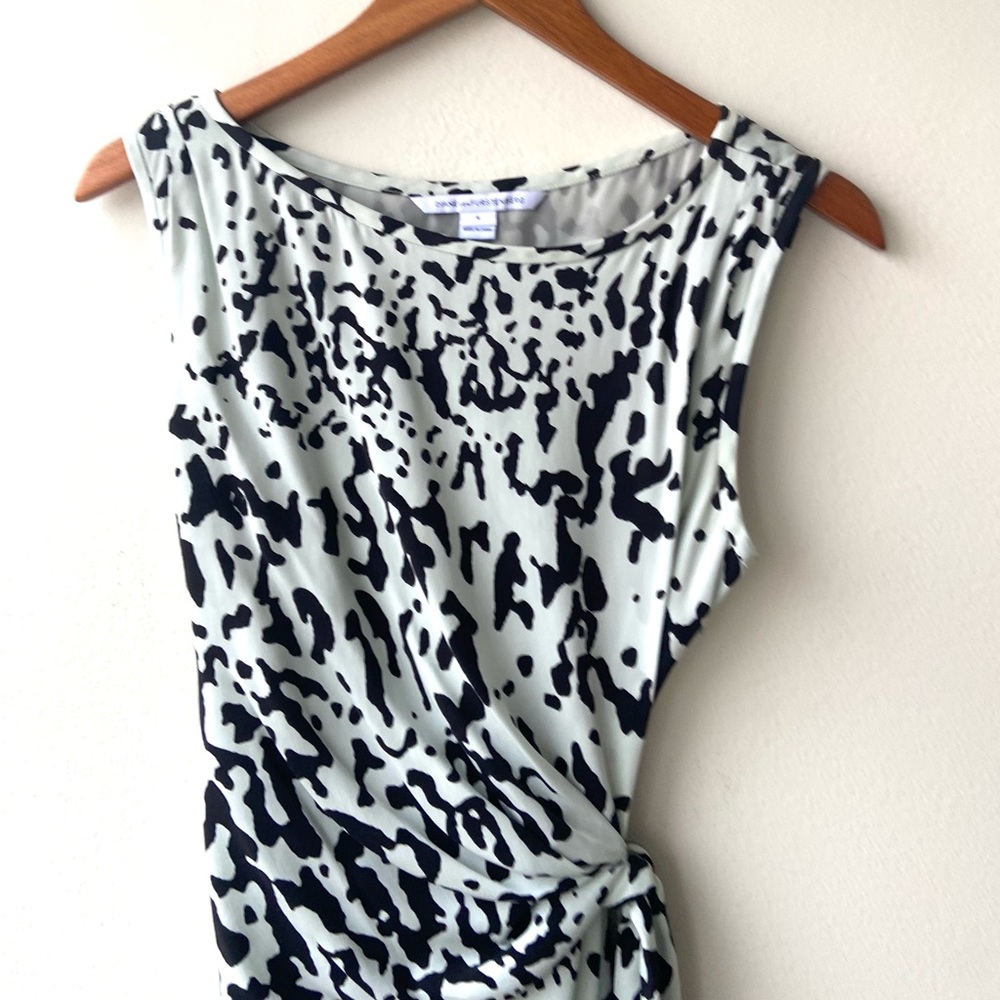 DIane Von Furstenberg New Della Mint Green Paint Splatter Dress - Picture 5 of 12